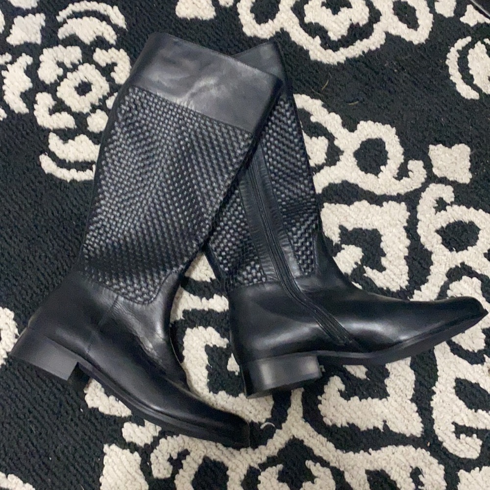 Chico's Black Leather Roma Knee Boots size 9